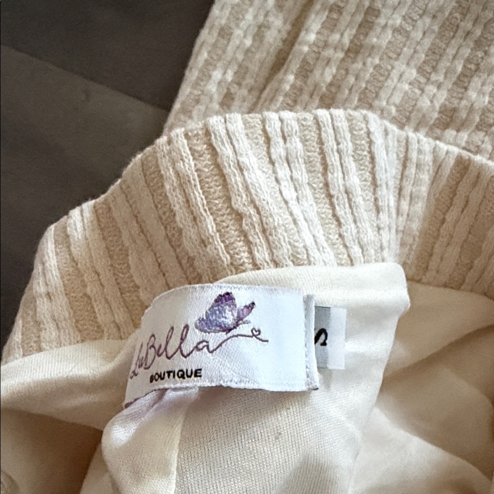 ASOS Cream Ribbed Knit Set - Picture 3 of 6